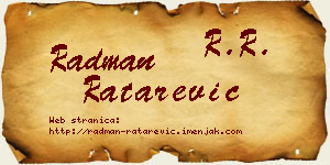 Radman Ratarević vizit kartica